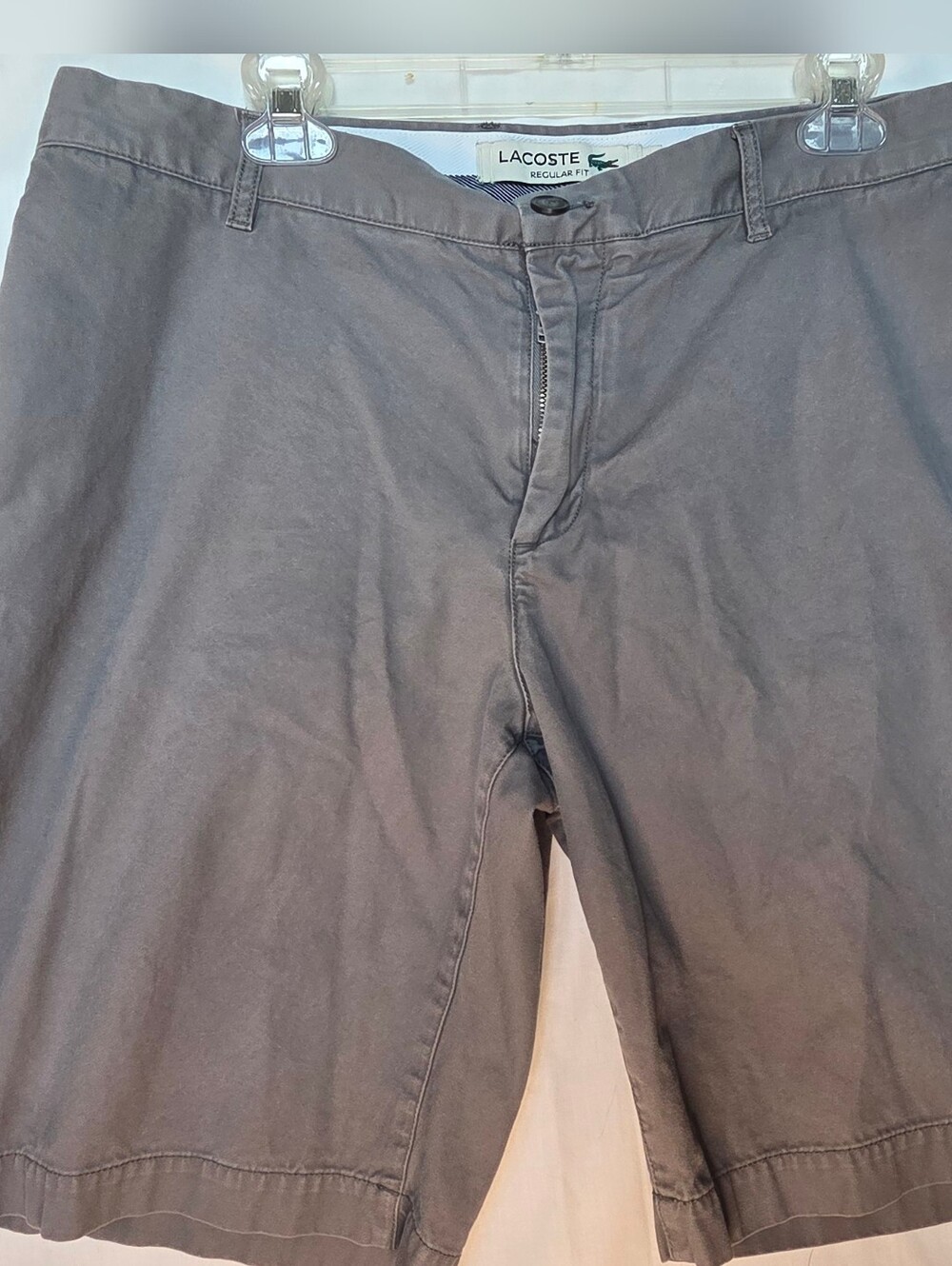 Lacoste Men's Classic Bermuda Gabardine Shorts Gray Sz 34 10" Inseam FH5428 Golf